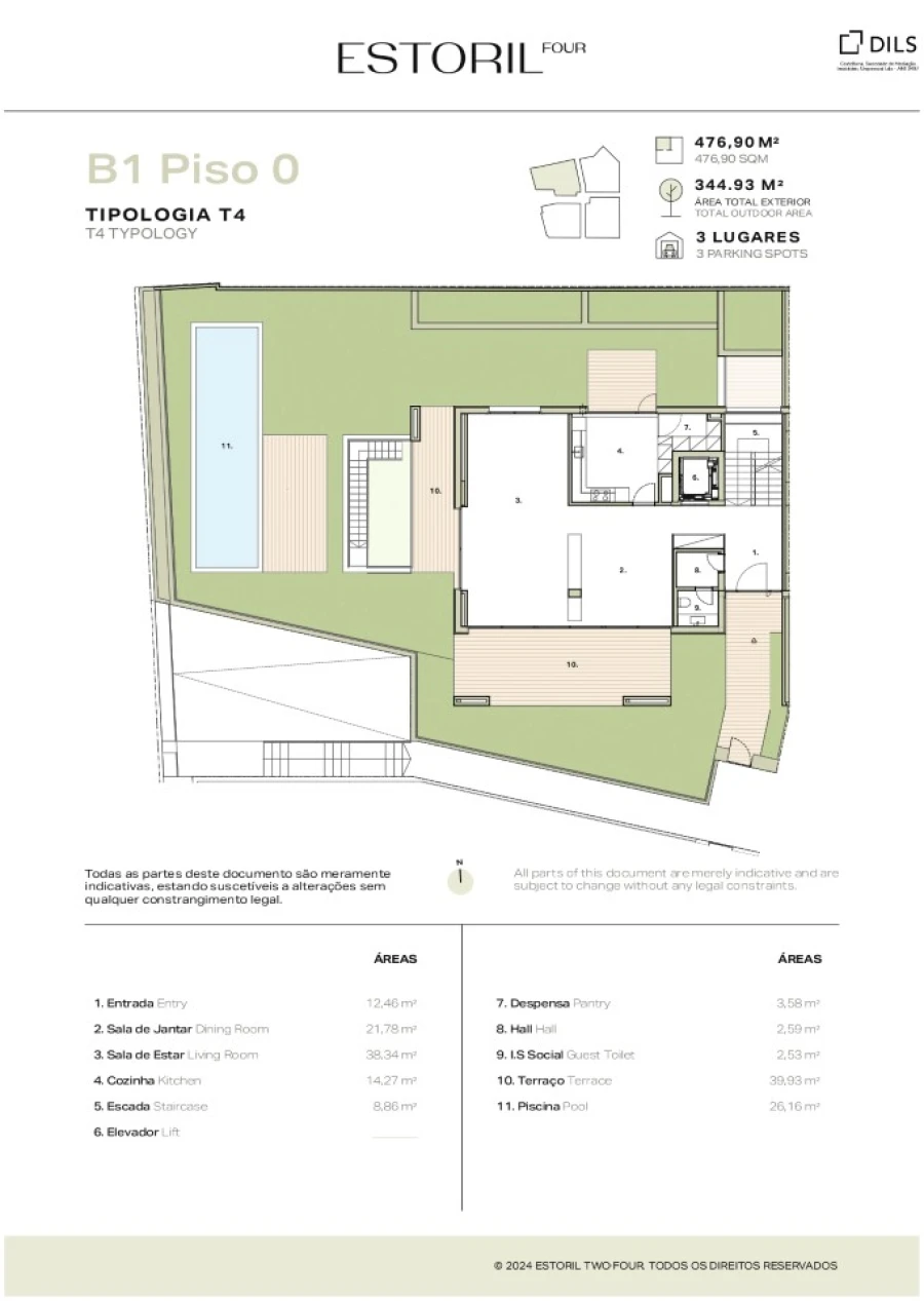 Moradia T4 para Venda em Cascais e Estoril Planta 1