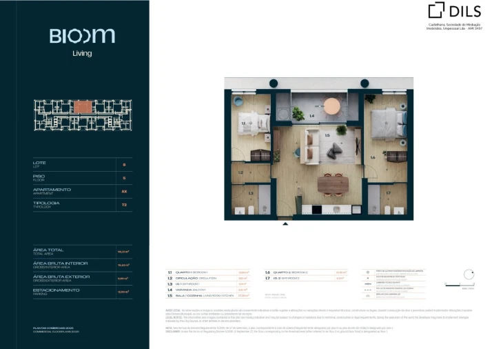 Apartamento T2 para Venda em Moreira Planta 1