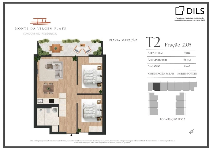 Apartamento T2 para Venda em Vilar de Andorinho Planta 1