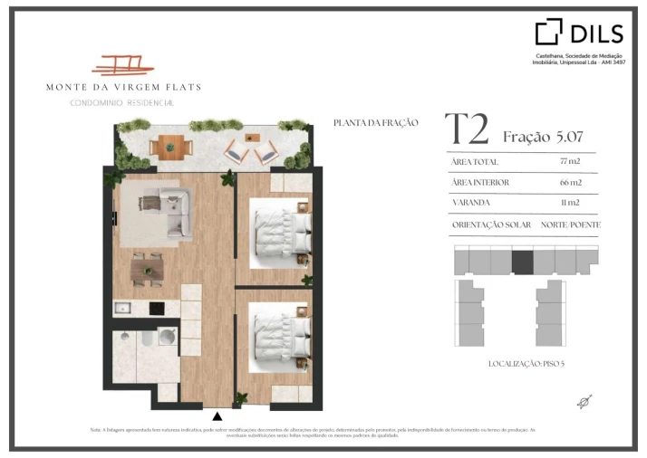 Apartamento T2 para Venda em Vilar de Andorinho Planta 1