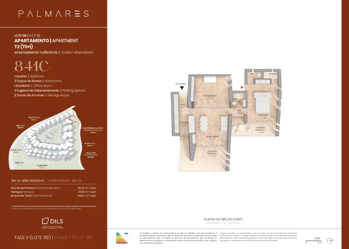 Apartamento T2 para Venda em Odiaxere Planta 1