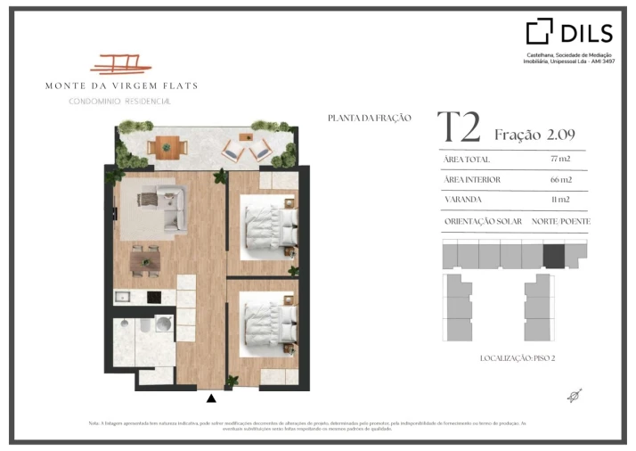 Apartamento T2 para Venda em Vilar de Andorinho Planta 1