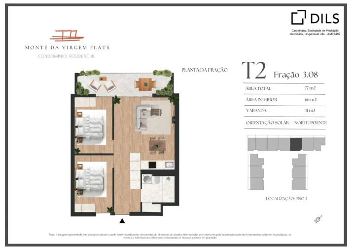 Apartamento T2 para Venda em Vilar de Andorinho Planta 1