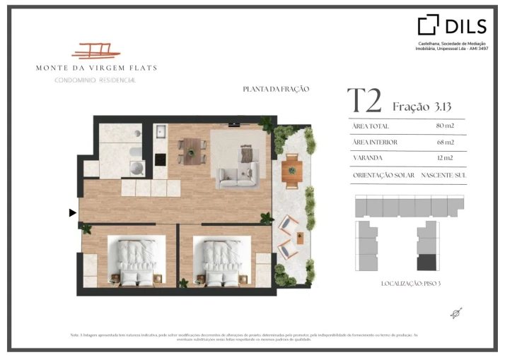 Apartamento T2 para Venda em Vilar de Andorinho Planta 1