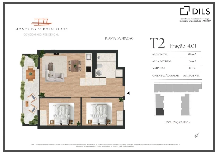 Apartamento T2 para Venda em Vilar de Andorinho Planta 1