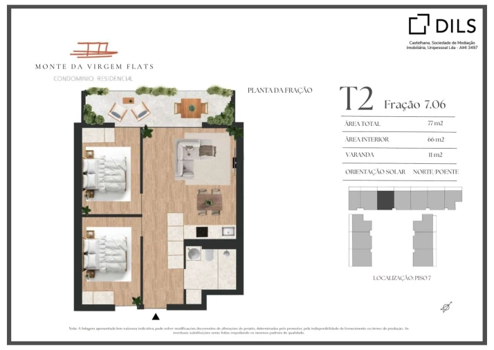 Apartamento T2 para Venda em Vilar de Andorinho Planta 1