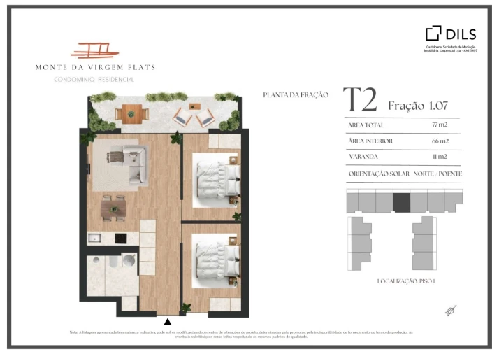 Apartamento T2 para Venda em Vilar de Andorinho Planta 1