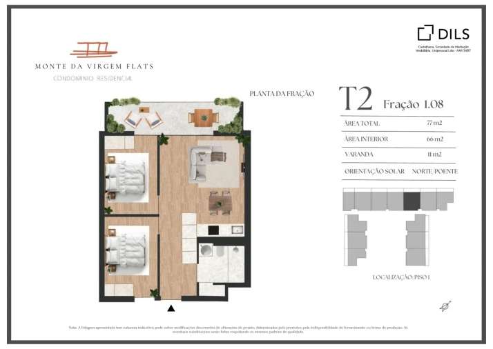 Apartamento T2 para Venda em Vilar de Andorinho Planta 1