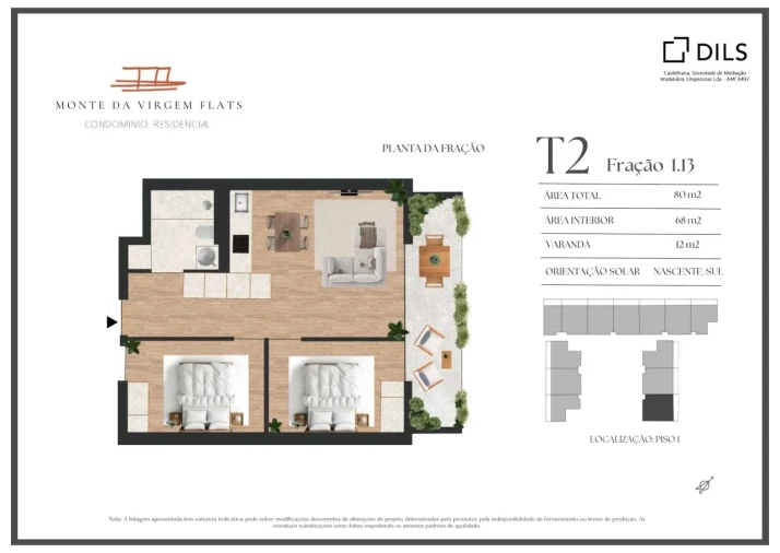 Apartamento T2 para Venda em Vilar de Andorinho Planta 1