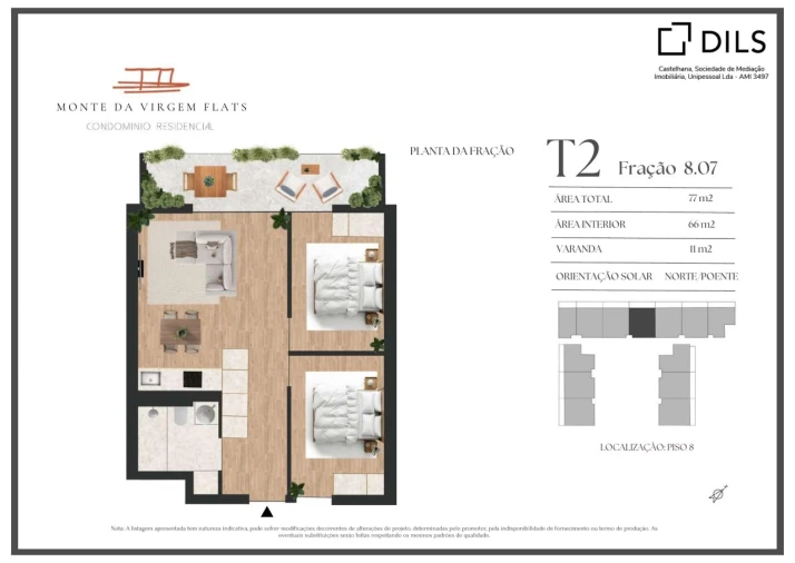 Apartamento T2 para Venda em Vilar de Andorinho Planta 1