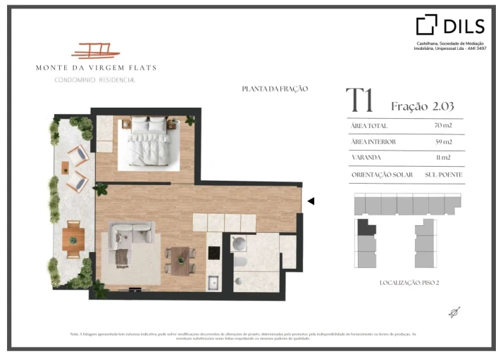 Apartamento T1 para Venda em Vilar de Andorinho Planta 1