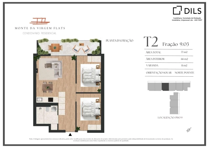 Apartamento T2 para Venda em Vilar de Andorinho Planta 1