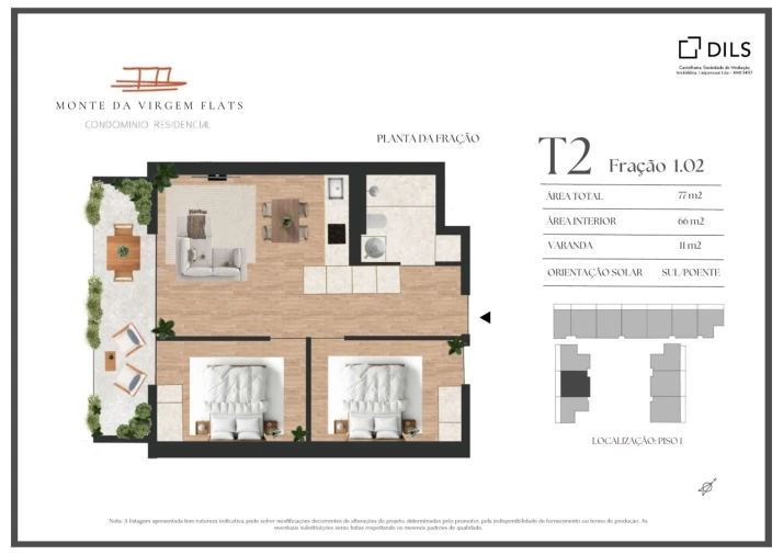 Apartamento T2 para Venda em Vilar de Andorinho Planta 1