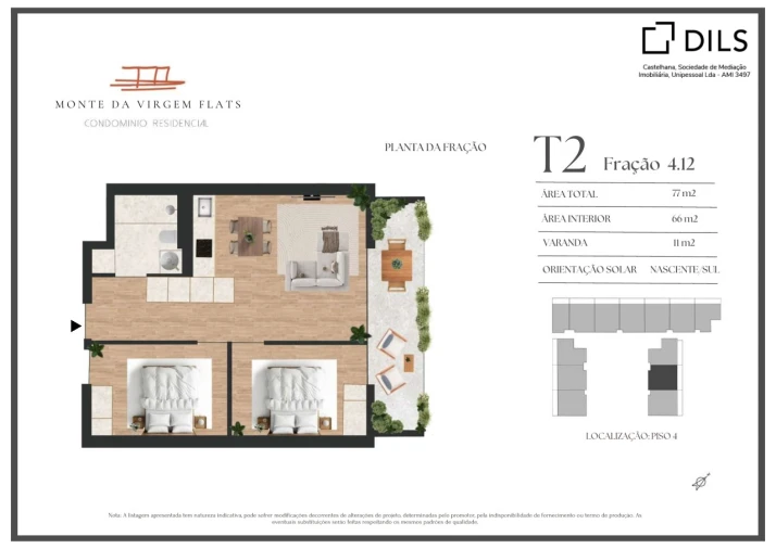 Apartamento T2 para Venda em Vilar de Andorinho Planta 1