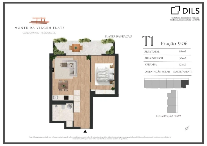 Apartamento T1 para Venda em Vilar de Andorinho Planta 1