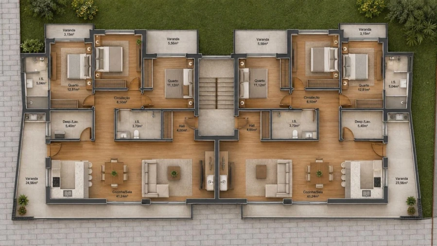 Apartamento T3 para Venda em Bustos, Troviscal e Mamarrosa Planta 1