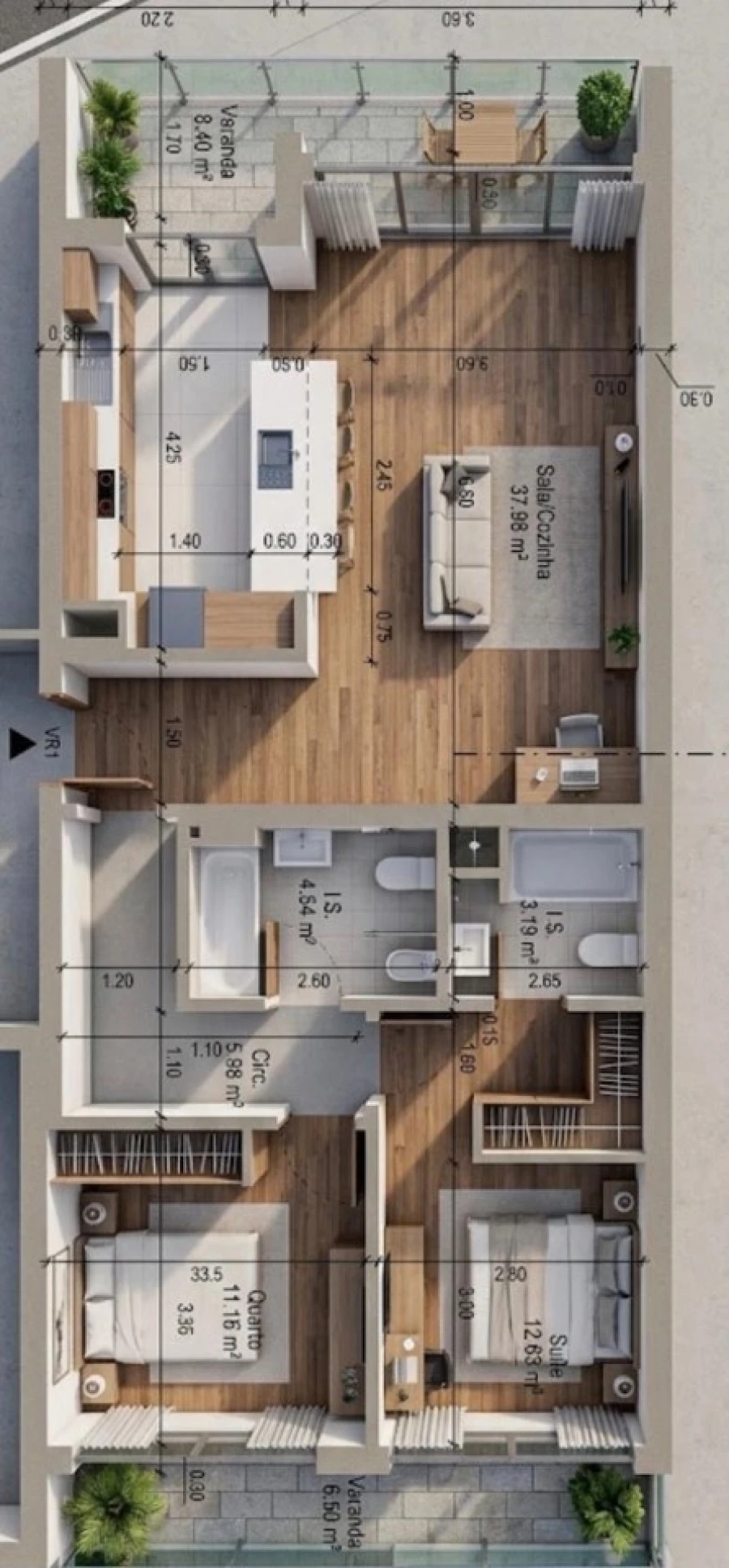 Apartamento T2 para Venda em Vila Real de Santo Antonio Planta 1