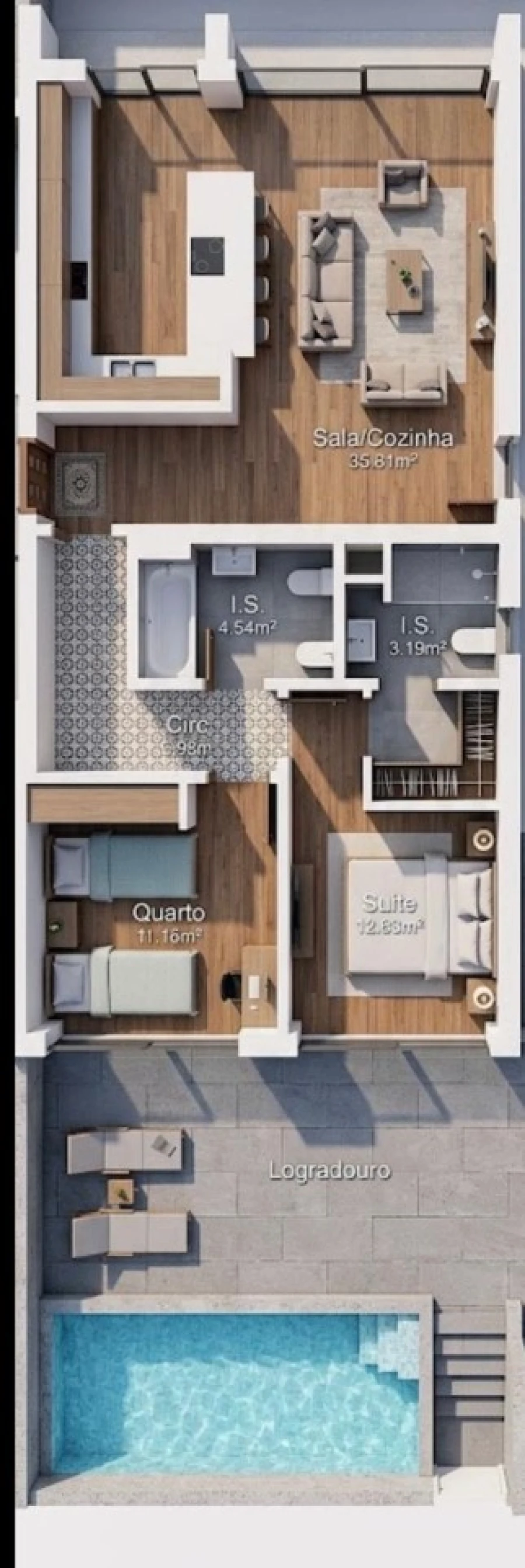 Apartamento T2 para Venda em Vila Real de Santo Antonio Planta 2