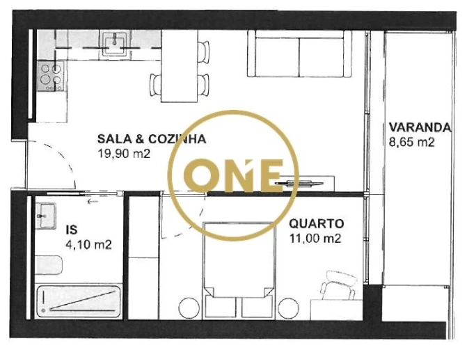 Apartamento T1 para Venda em Vila Nova de Famalicão e Calendário Foto 2
