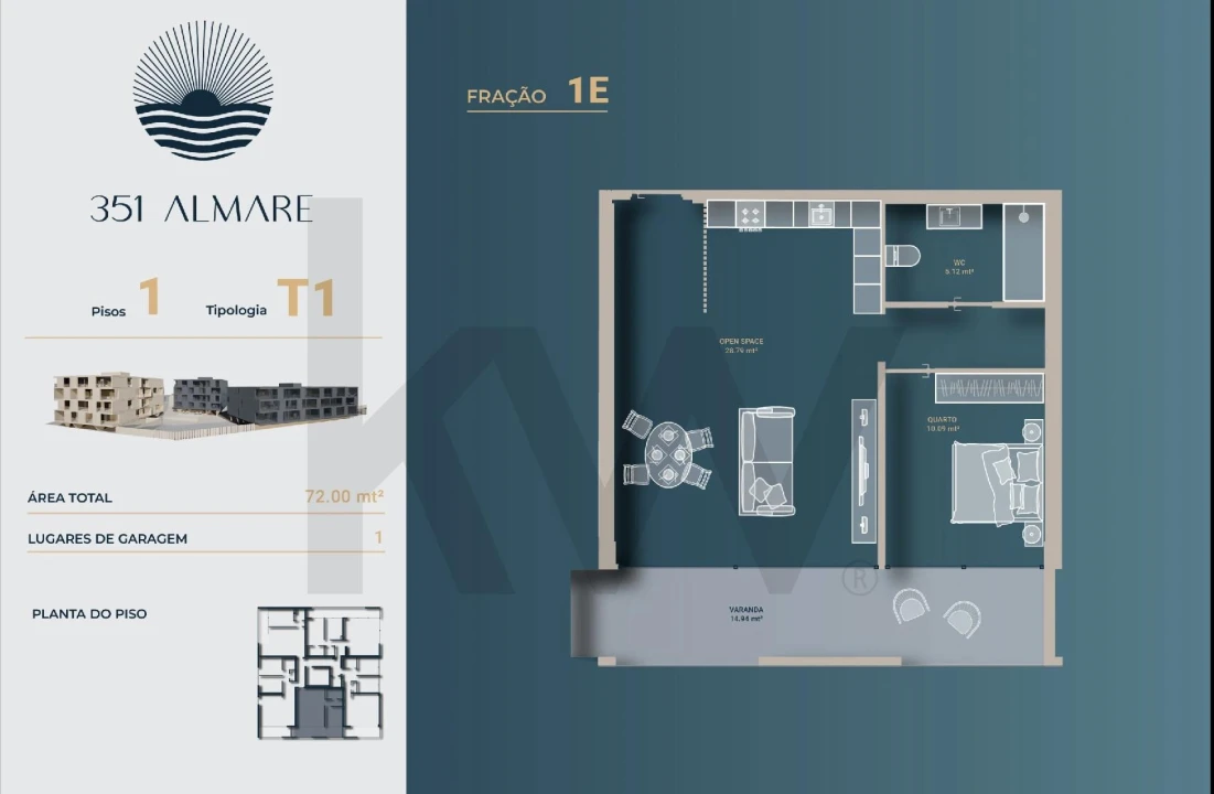 Apartamento T1 para Venda em Vila Nova de Anha Foto 12