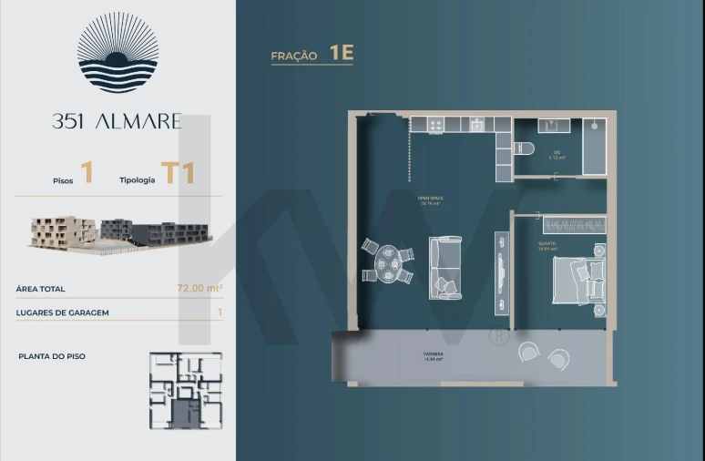 Apartamento T1 para Venda em Vila Nova de Anha Foto 12