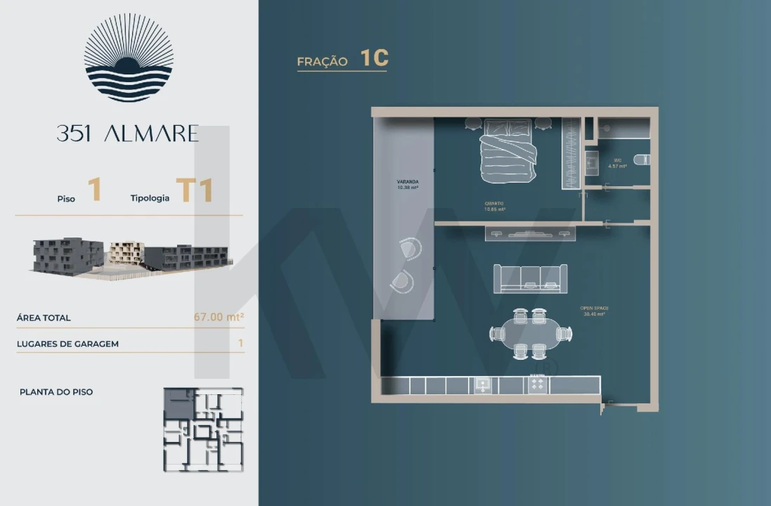 Apartamento T1 para Venda em Vila Nova de Anha Foto 19