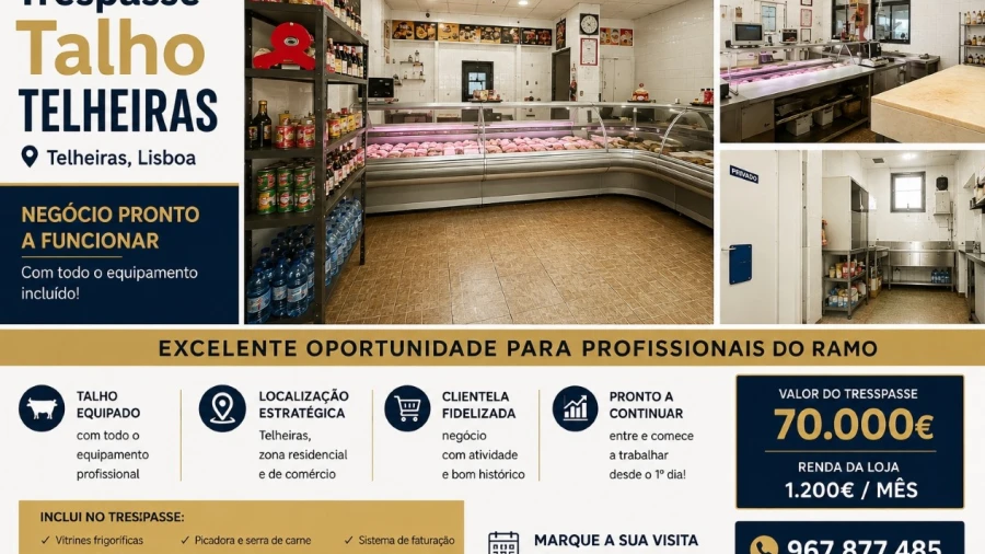 Loja para Cedência de Quotas em Lumiar