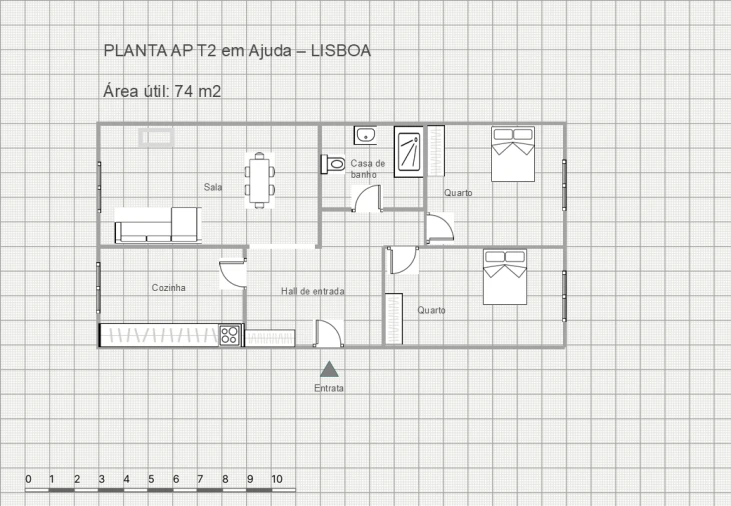 Apartamento T2 para Venda em Ajuda Planta 1