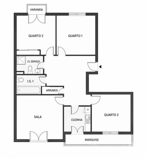 Apartamento T3 para Venda em São Vicente