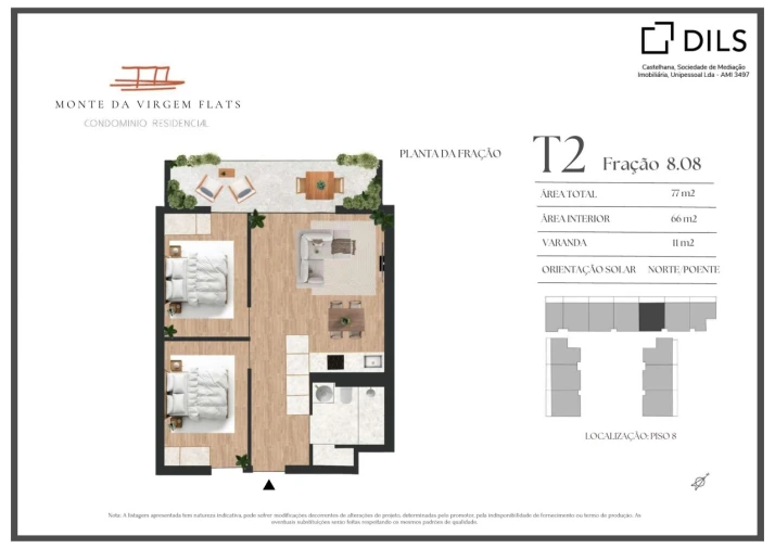 Apartamento T2 para Venda em Vilar de Andorinho Planta 1