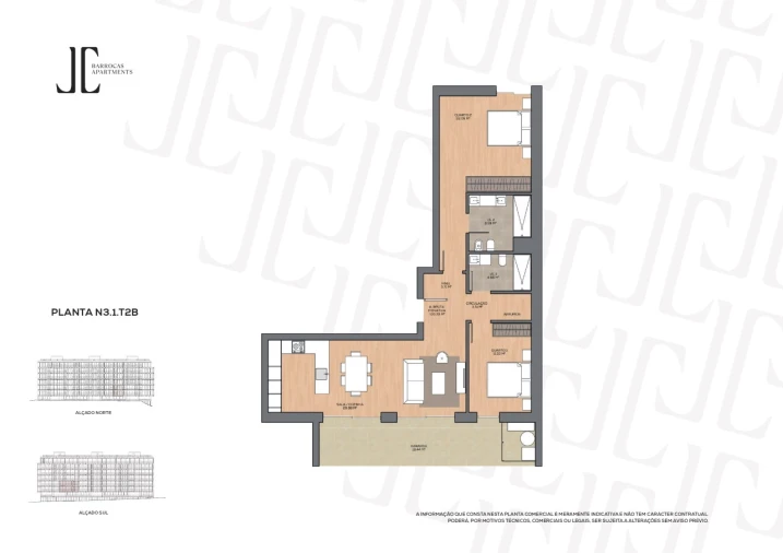 Apartamento T2 para Venda em Glória e Vera Cruz Planta 1