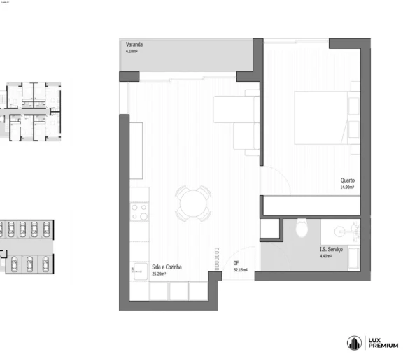 Apartamento T1 para Venda em Vila Praia de Ancora Planta 1