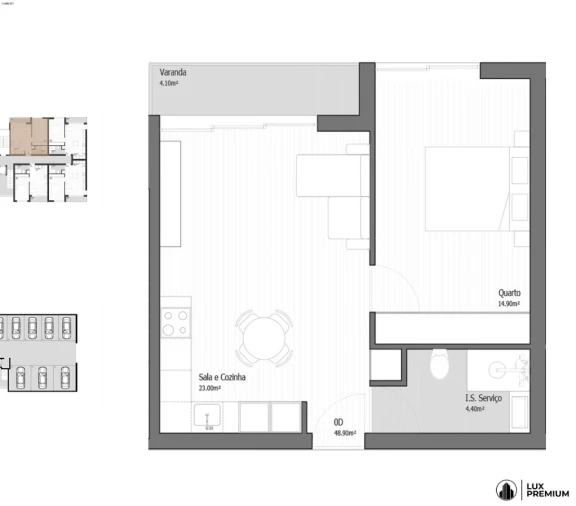 Apartamento T1 para Venda em Vila Praia de Ancora Planta 1