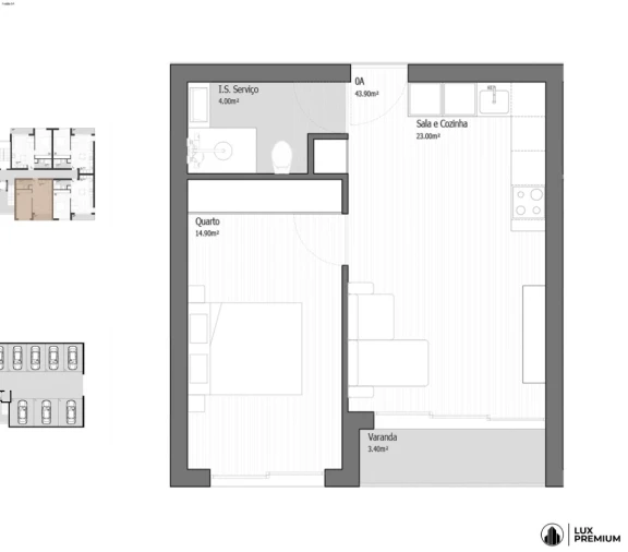 Apartamento T1 para Venda em Vila Praia de Ancora Planta 1