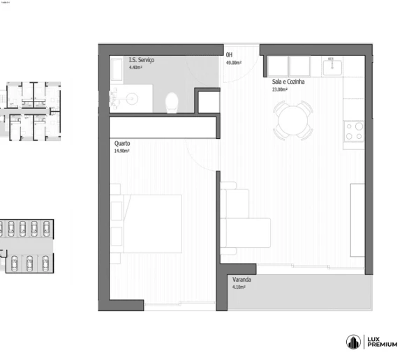 Apartamento T1 para Venda em Vila Praia de Ancora Planta 1
