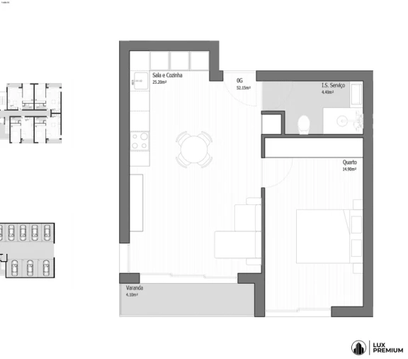 Apartamento T1 para Venda em Vila Praia de Ancora Planta 1