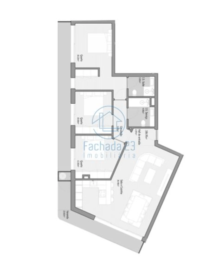 Apartamento T3 para Venda em Bougado (São Martinho e Santiago) Planta 1