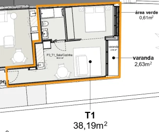 Apartamento T1 para Venda em Braga (São José de São Lázaro e São João do Souto)