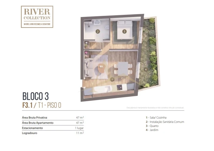 Apartamento T1 para Venda em Aldoar, Foz do Douro e Nevogilde Planta 1