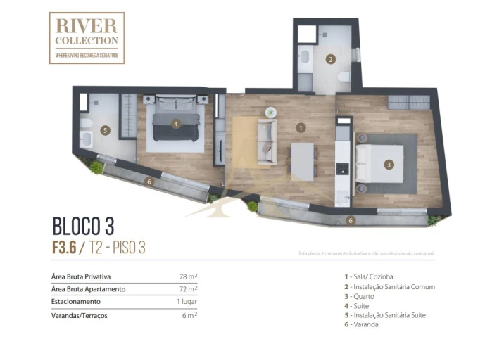 Apartamento T2 para Venda em Aldoar, Foz do Douro e Nevogilde Planta 1