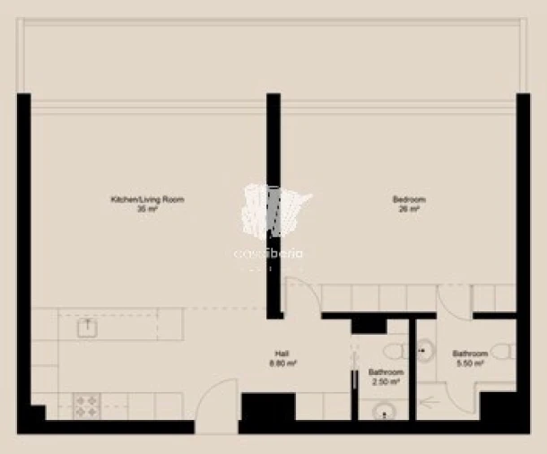 Apartamento T1 para Venda em Lagoa e Carvoeiro Planta 1