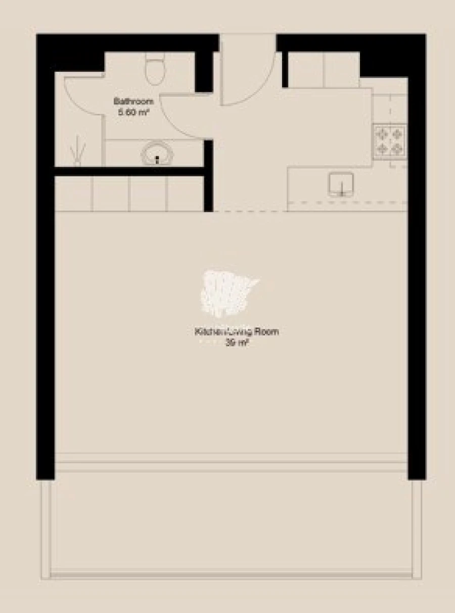 Apartamento T0 para Venda em Lagoa e Carvoeiro Planta 1