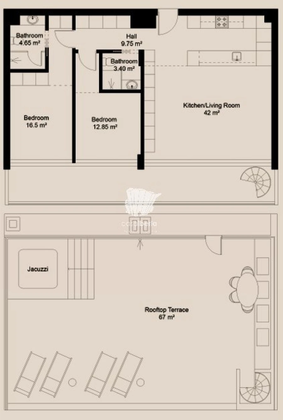 Apartamento T2 para Venda em Lagoa e Carvoeiro Planta 1