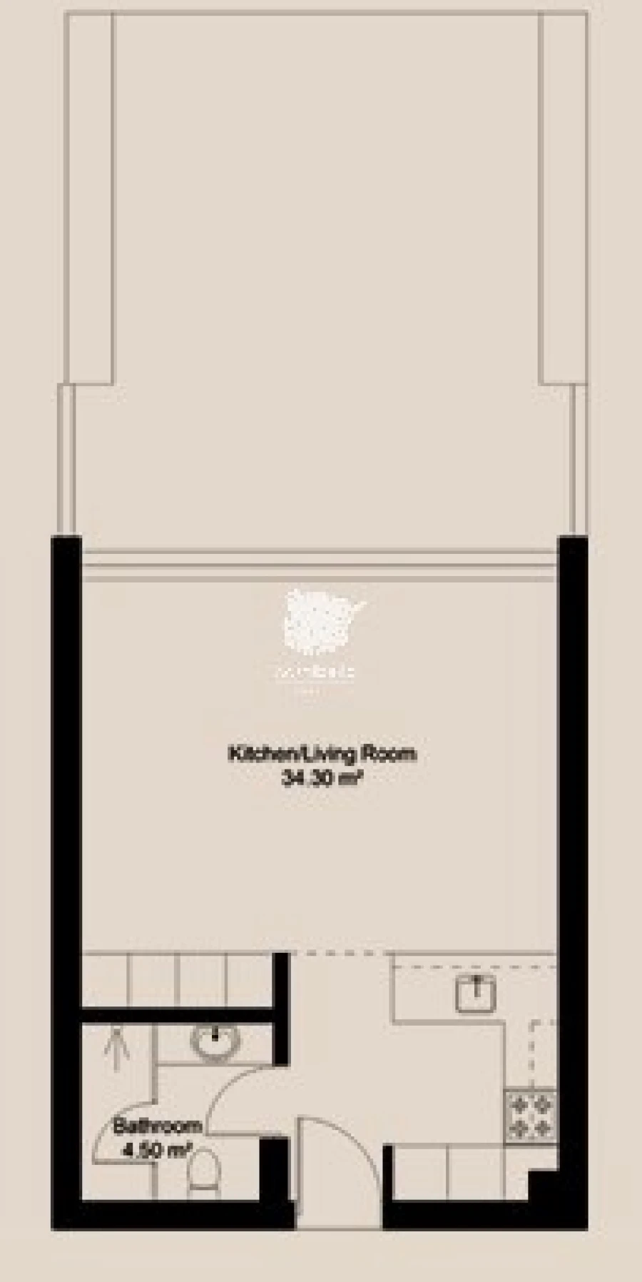 Apartamento T0 para Venda em Lagoa e Carvoeiro Planta 1