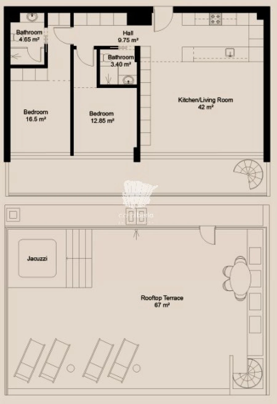 Apartamento T2 para Venda em Lagoa e Carvoeiro Planta 1