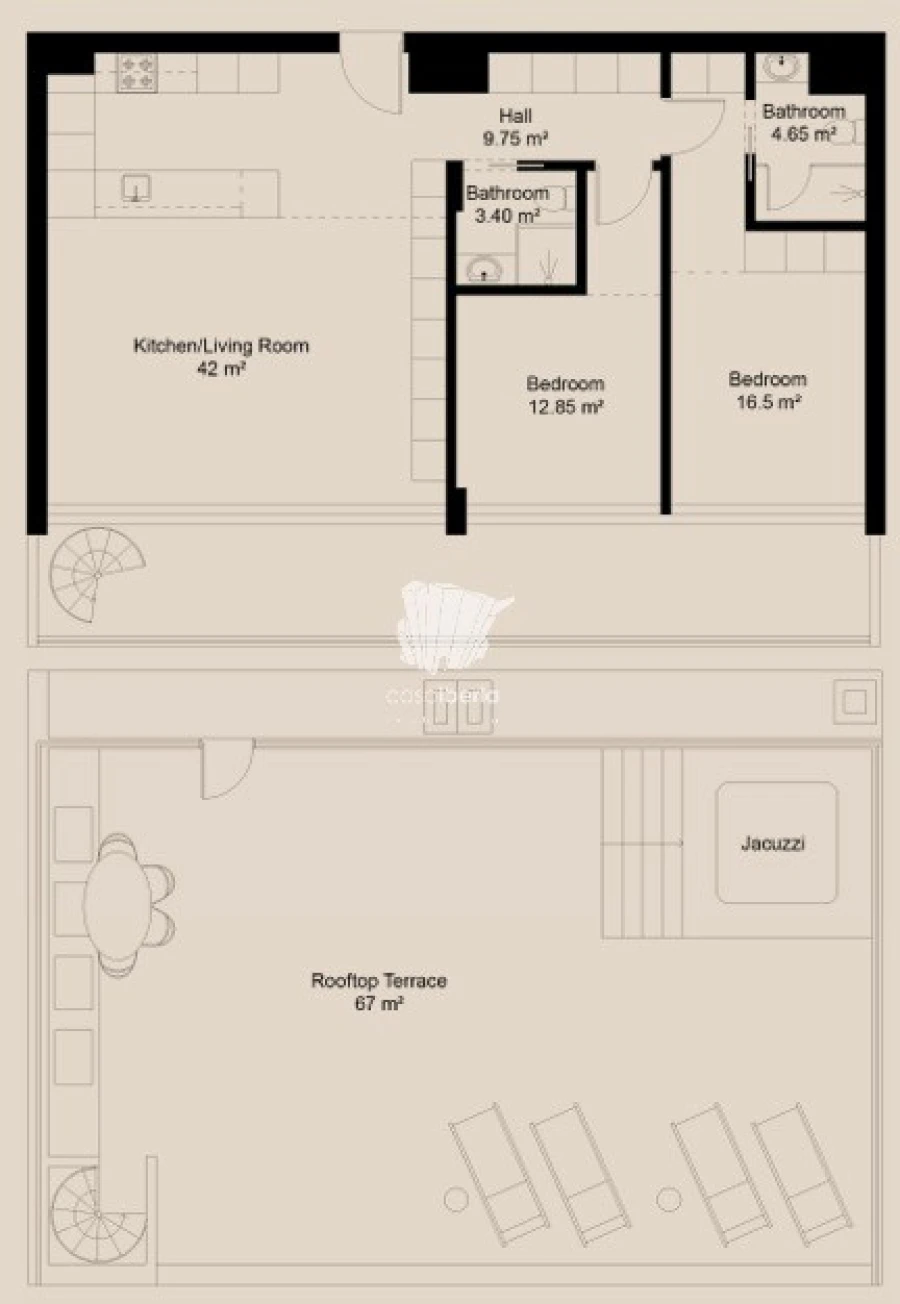 Apartamento T2 para Venda em Lagoa e Carvoeiro Planta 1