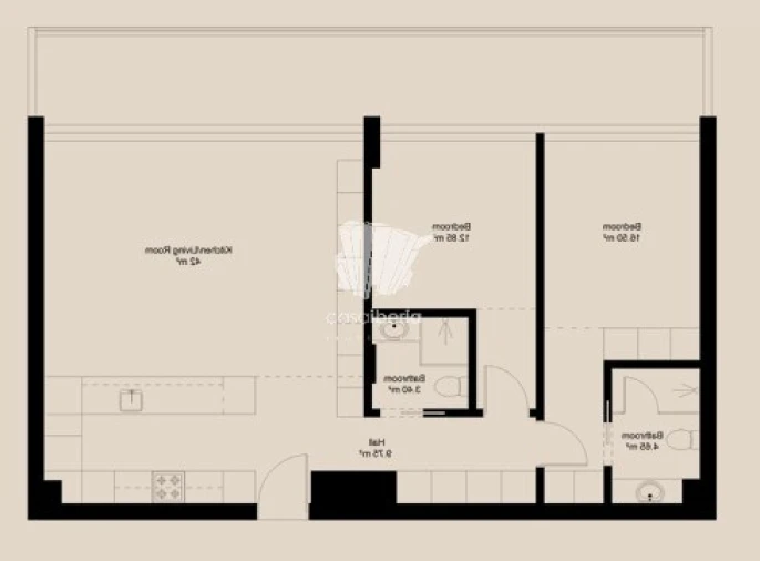 Apartamento T2 para Venda em Lagoa e Carvoeiro Planta 1