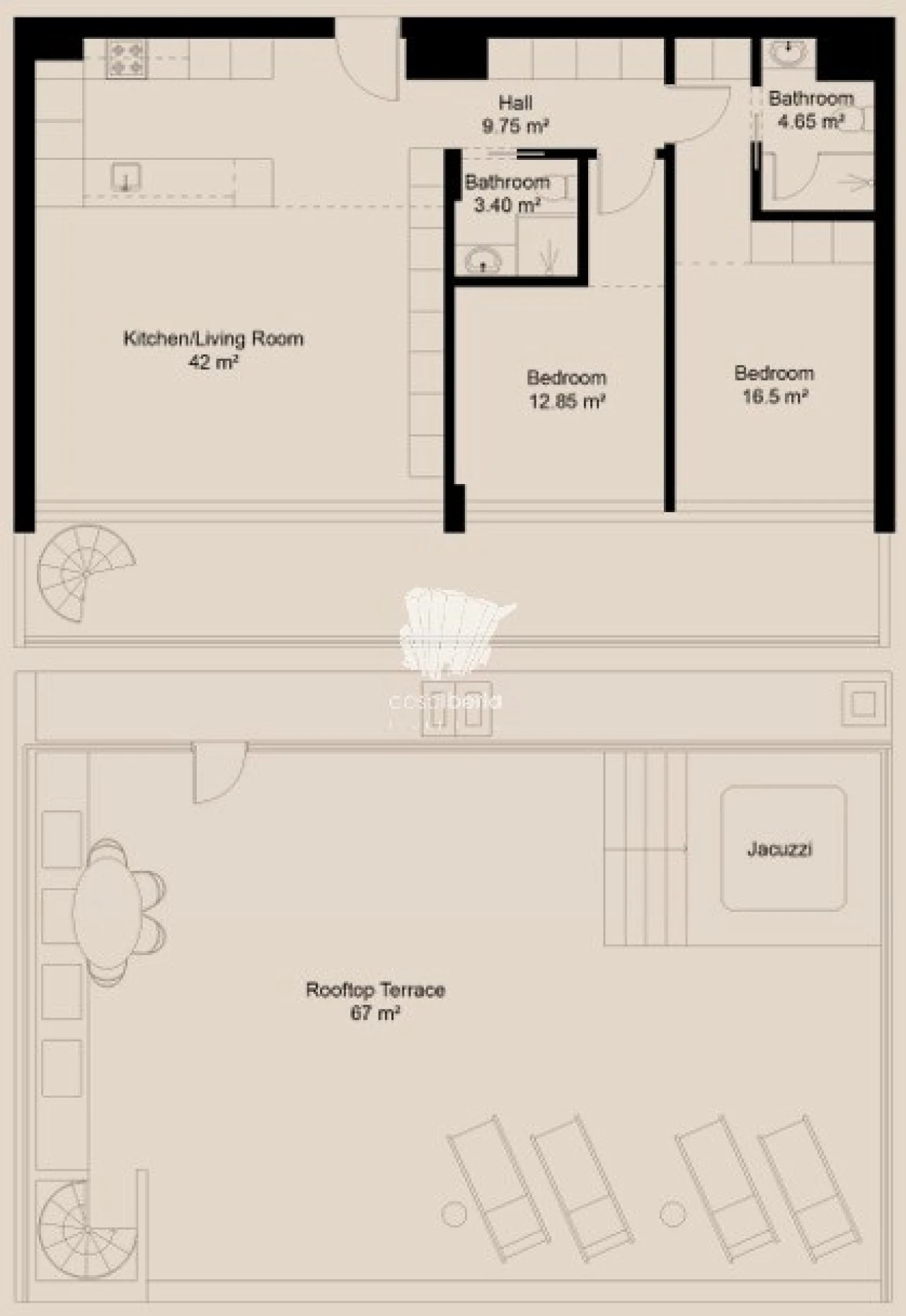 Apartamento T2 para Venda em Lagoa e Carvoeiro Planta 2