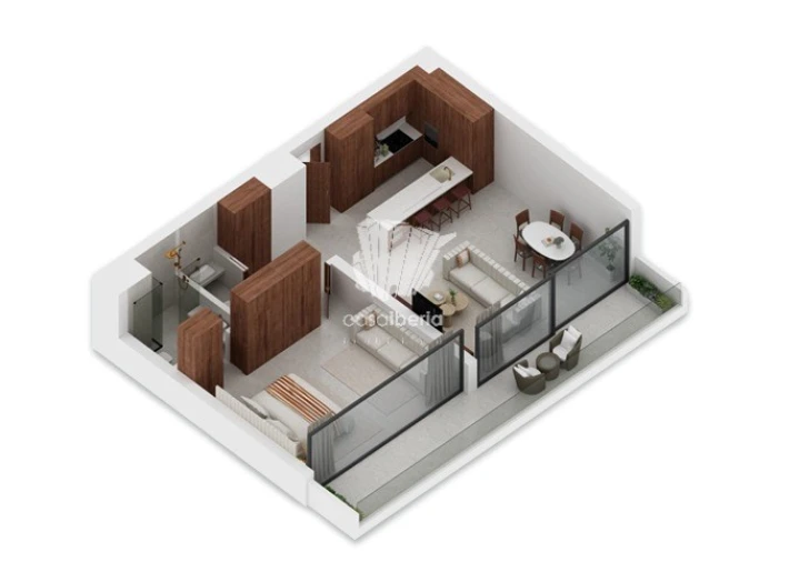 Apartamento T1 para Venda em Lagoa e Carvoeiro Planta 1