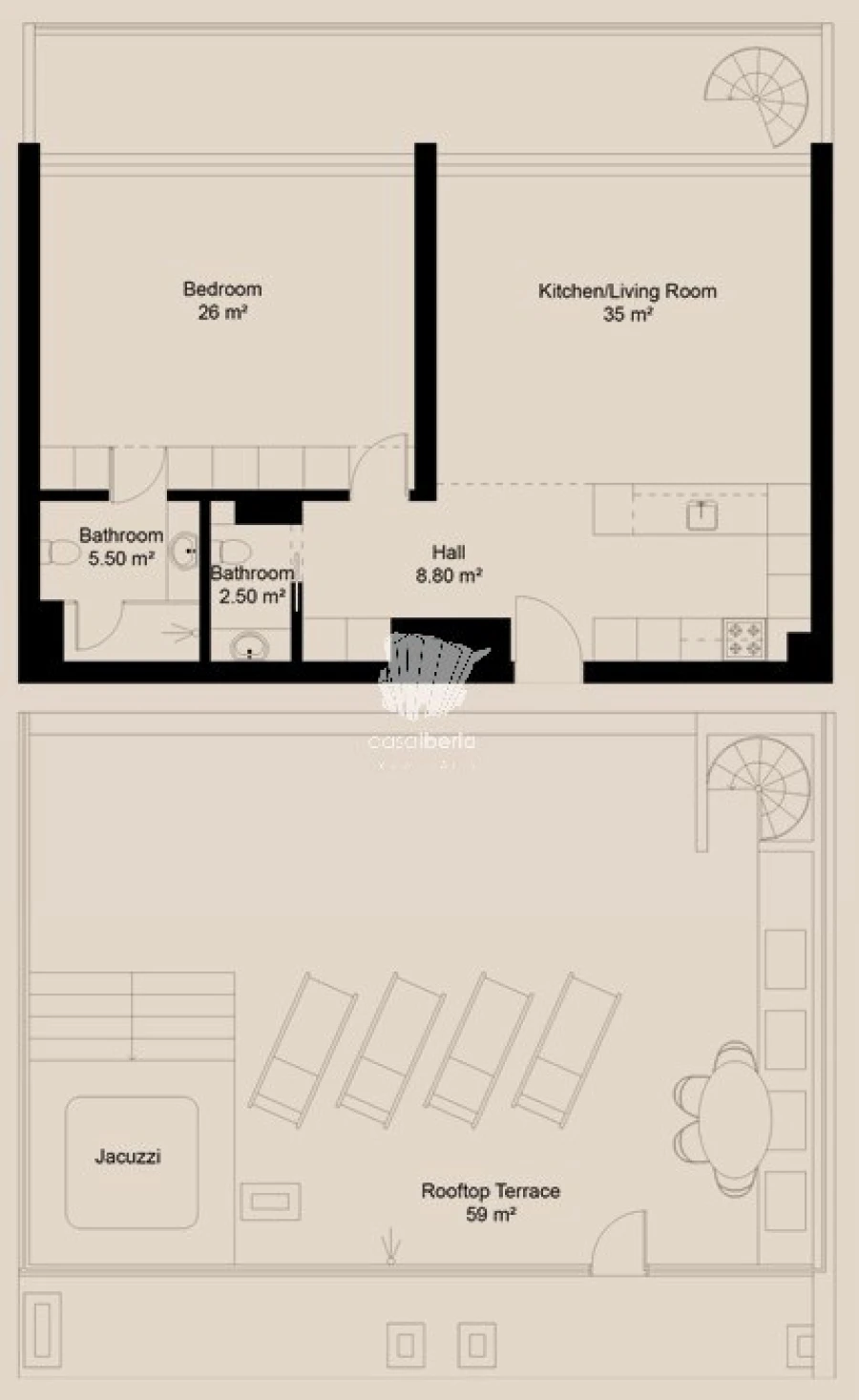 Apartamento T1 para Venda em Lagoa e Carvoeiro Planta 1